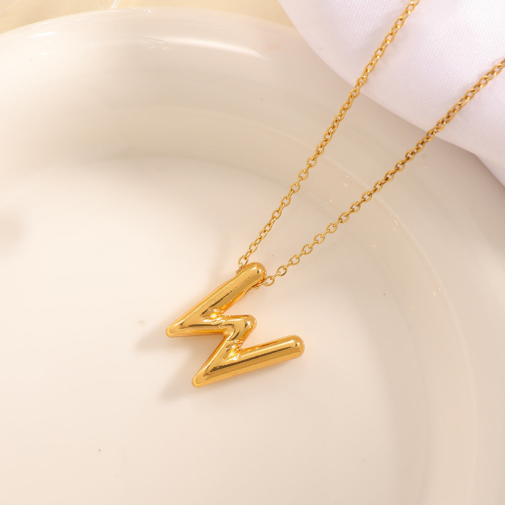 Women's necklace with curved letter pendant Symbol Fashion