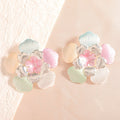 Ladies' flower earrings with intricate design and glossy accents Symbol Fashion