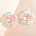 Ladies' flower earrings with intricate design and glossy accents Symbol Fashion
