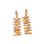 Ladies Hanging Earrings in Modern Spiral Design Symbol Fashion