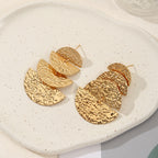 Women's elegant earrings with rustic, folded design Symbol Fashion