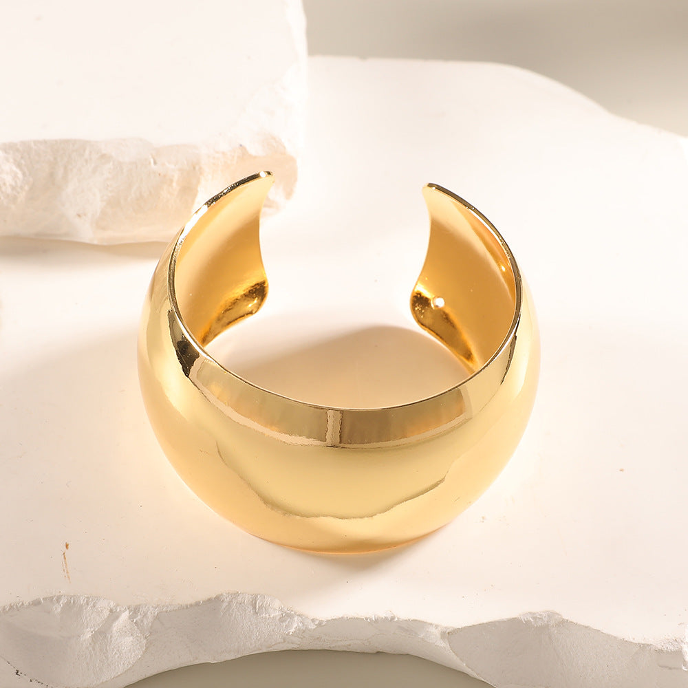 Women Open Bangle with Artistic Relief Design Symbol Fashion