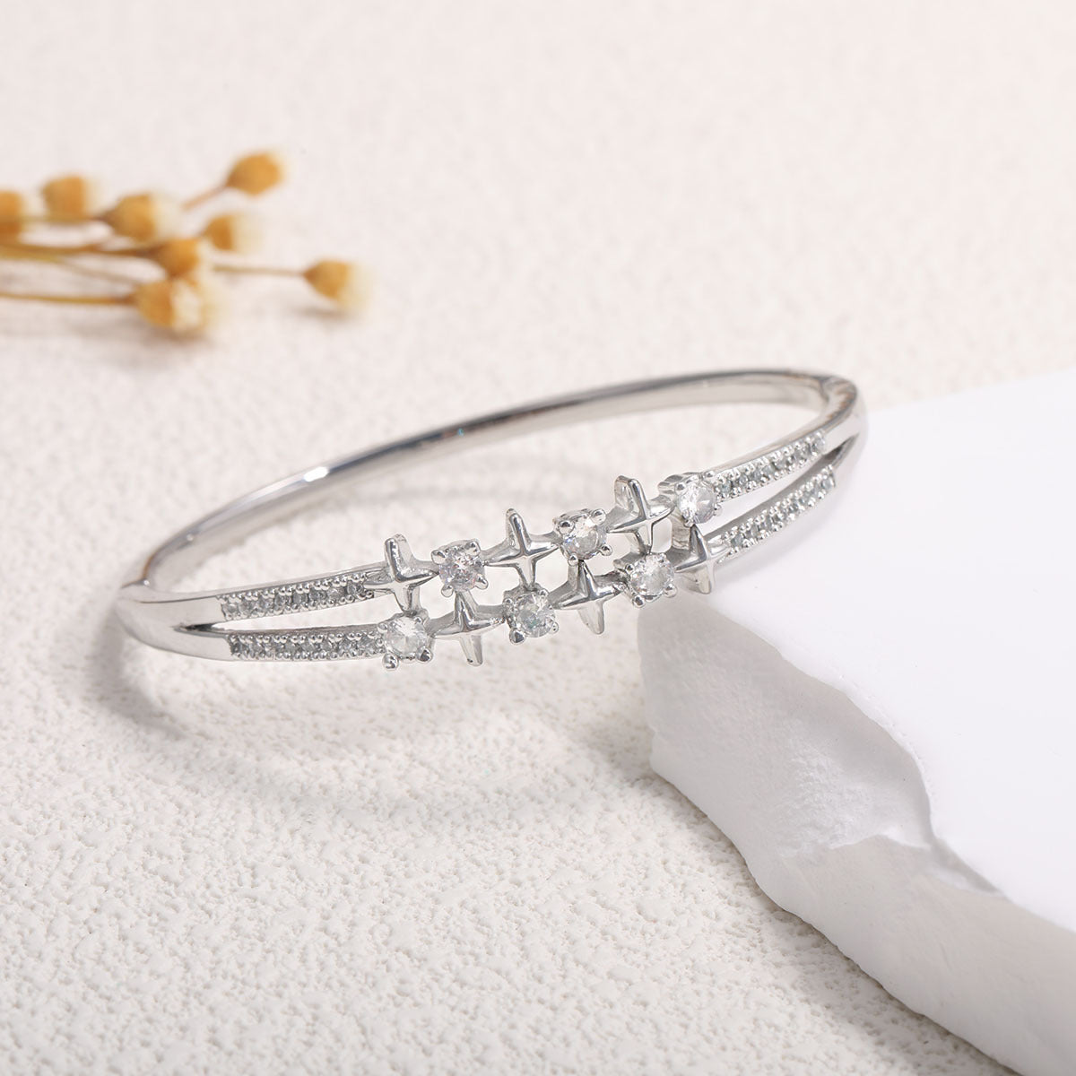 Ladies bracelet with elaborate infinity symbol and sparkling zirconia Symbol Fashion
