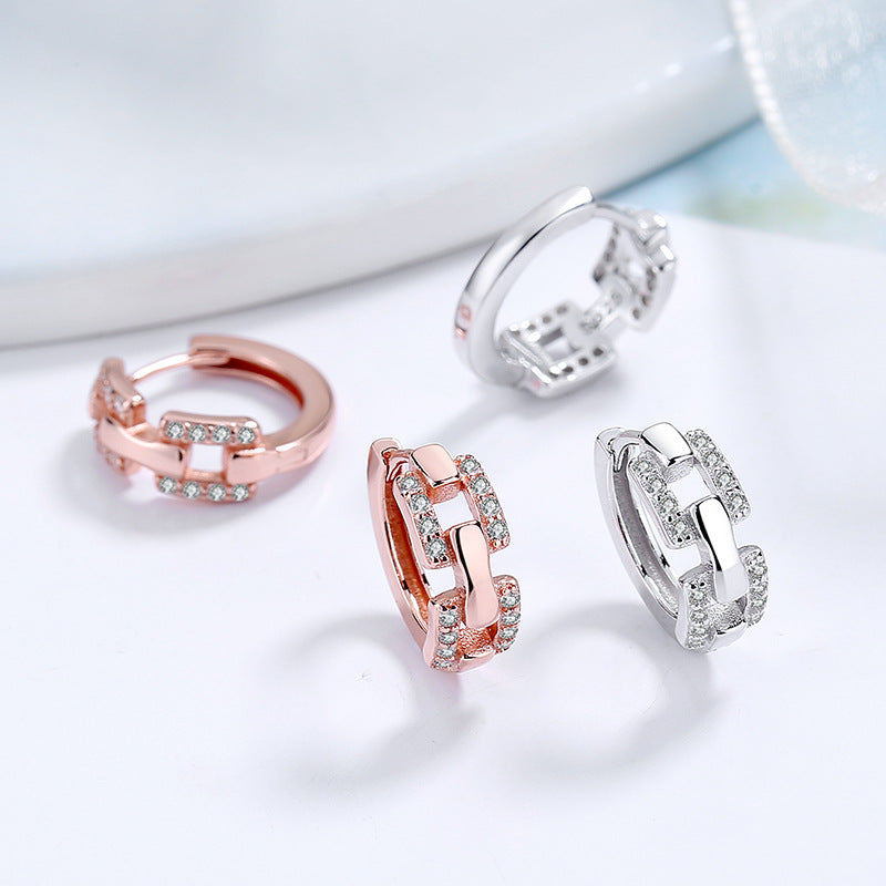 Ladies earrings with sparkling zirconia and modern design Symbol Fashion