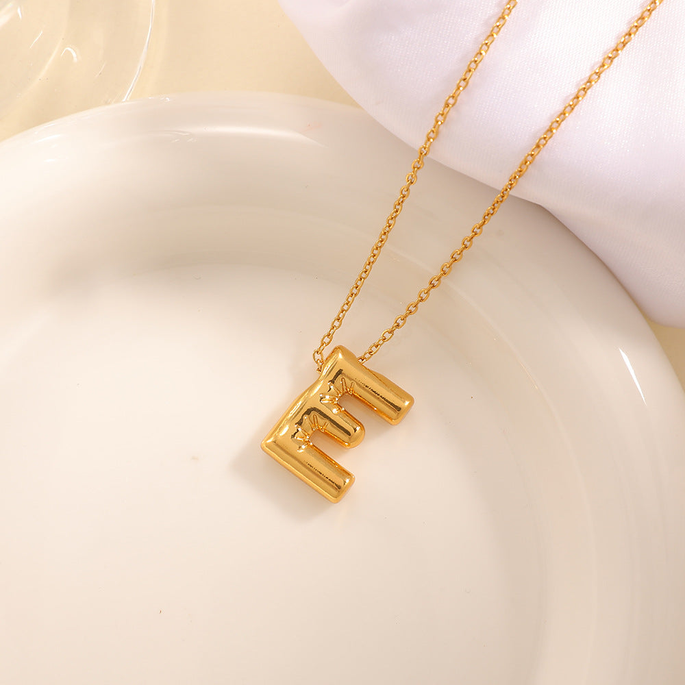 Women's necklace with curved letter pendant Symbol Fashion