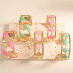 Women's Open Bangle with Elegant Leaf Design Symbol Fashion