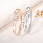 Ladies bracelet with elaborate infinity symbol and sparkling zirconia Symbol Fashion