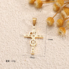 Ladies cross pendant with heart-shaped design and sparkling accents Symbol Fashion