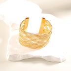 Women Open Bangle with Artistic Relief Design Symbol Fashion