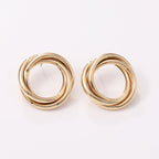 Women's Hanging Earrings with Elegant, Curved Ring Design Symbol Fashion