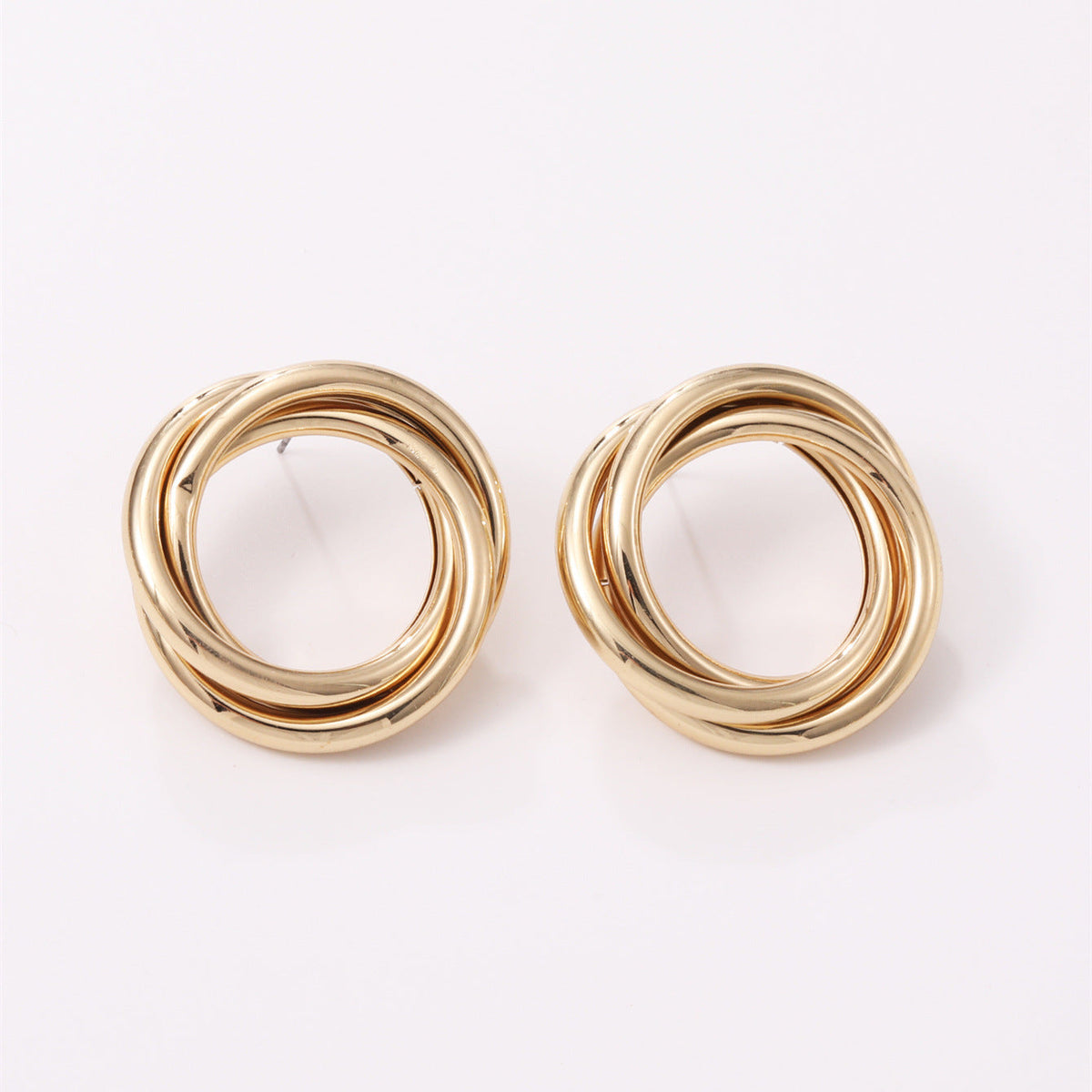 Women's Hanging Earrings with Elegant, Curved Ring Design Symbol Fashion