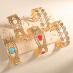 Women Open Bangle with Artistic Braiding Pattern Symbol Fashion
