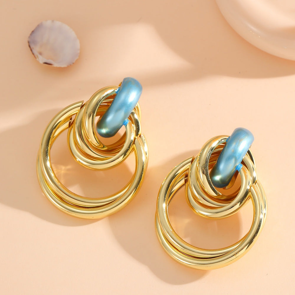 Women's Hanging Earrings with Elegant, Sculptural Design Symbol Fashion