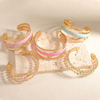 Women Open Bangle with Artistic Relief Design Symbol Fashion
