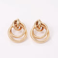 Women's Hanging Earrings with Elegant, Curved Ring Design Symbol Fashion