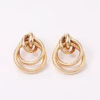 Women's Hanging Earrings with Elegant, Curved Ring Design Symbol Fashion
