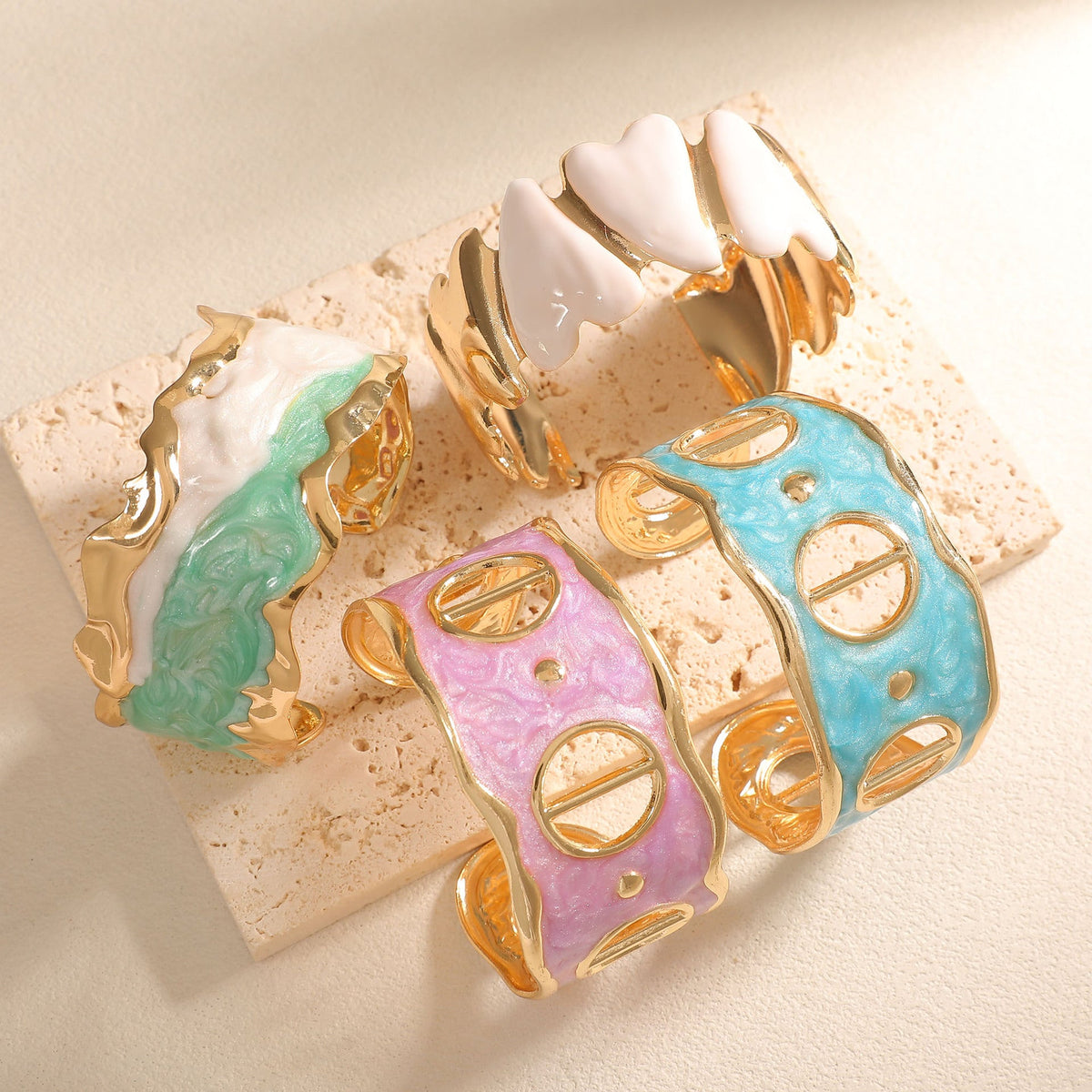 Women Open Cuff Bracelet with Artistic Snake Design Symbol Fashion