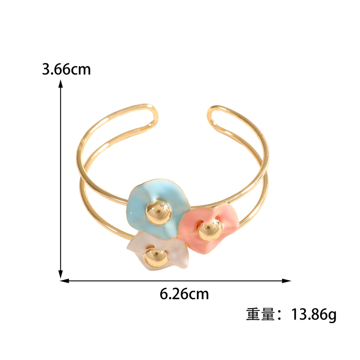 Women's bangle with elaborate floral design Symbol Fashion