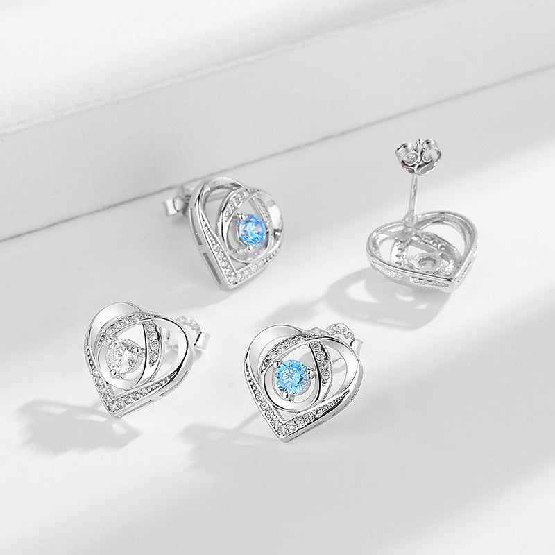Women's earrings in elegant heart design with sparkling zirconia Symbol Fashion