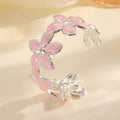 Ladies Open Bangle with Artistic Flower Design Symbol Fashion