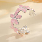 Ladies Open Bangle with Artistic Flower Design Symbol Fashion