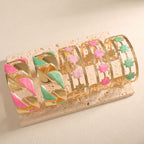 Women's Open Bangle with Elegant Leaf Design Symbol Fashion