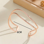 Women Open Bracelet with Curved Design Symbol Fashion
