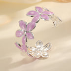 Ladies Open Bangle with Artistic Flower Design Symbol Fashion