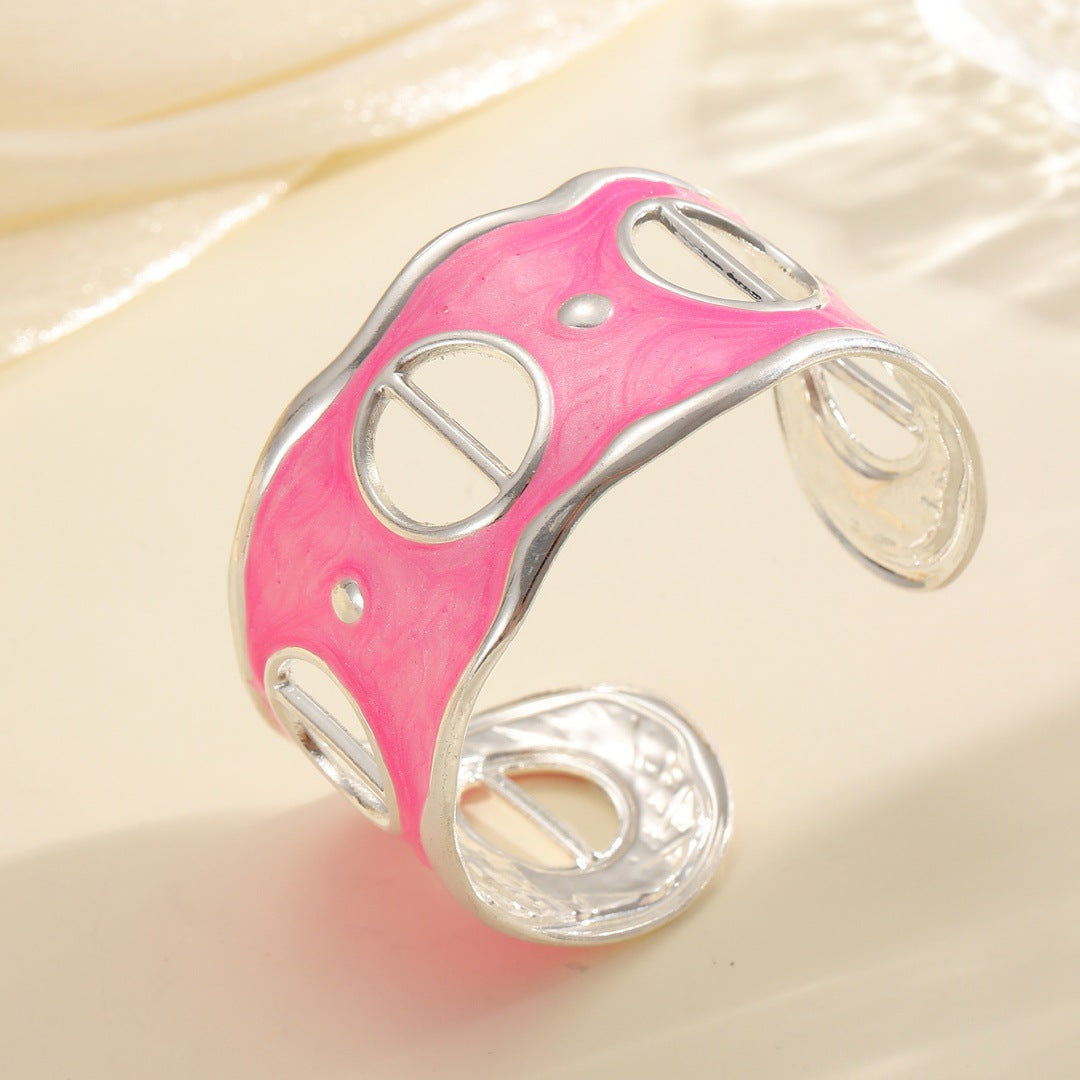 Women Open Bangle with Modern, Transparent Design Symbol Fashion