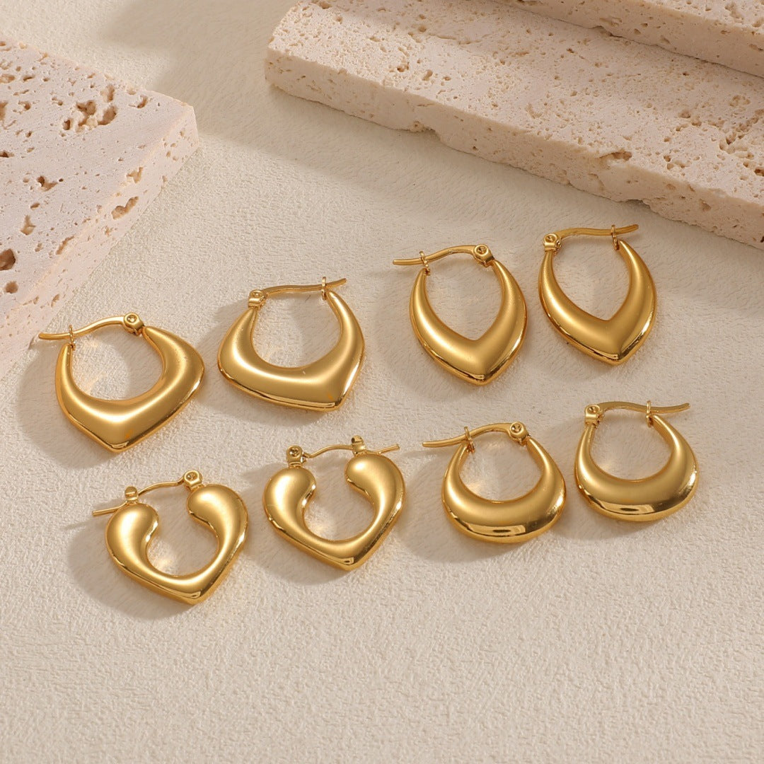 Women's Hanging Earrings with Integrated, Textured Design Symbol Fashion