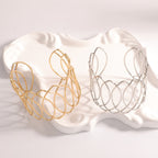 Women Open Bangle with Artfully Curved Design Symbol Fashion