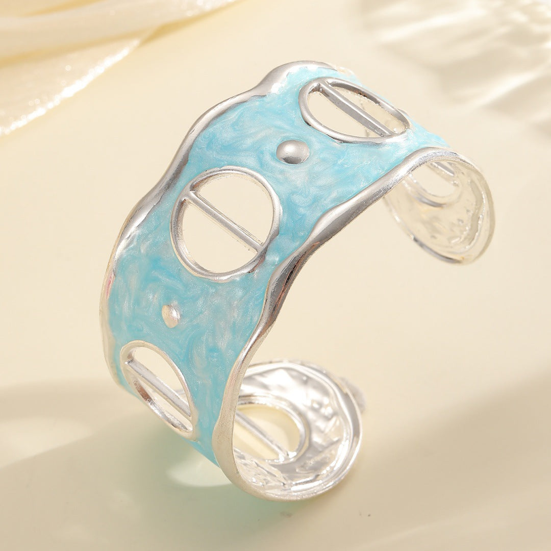 Women Open Bangle with Modern, Transparent Design Symbol Fashion