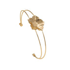 Women's cuff bracelet with artistic leaf motif Symbol Fashion