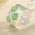 Ladies Open Bangle with Intricate Circle Design Symbol Fashion