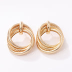 Women's Hanging Earrings with Elegant, Curved Ring Design Symbol Fashion