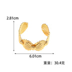 Ladies Open Bangle with Artistic Coral Pattern Symbol Fashion