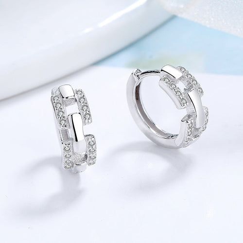 Ladies earrings with sparkling zirconia and modern design Symbol Fashion
