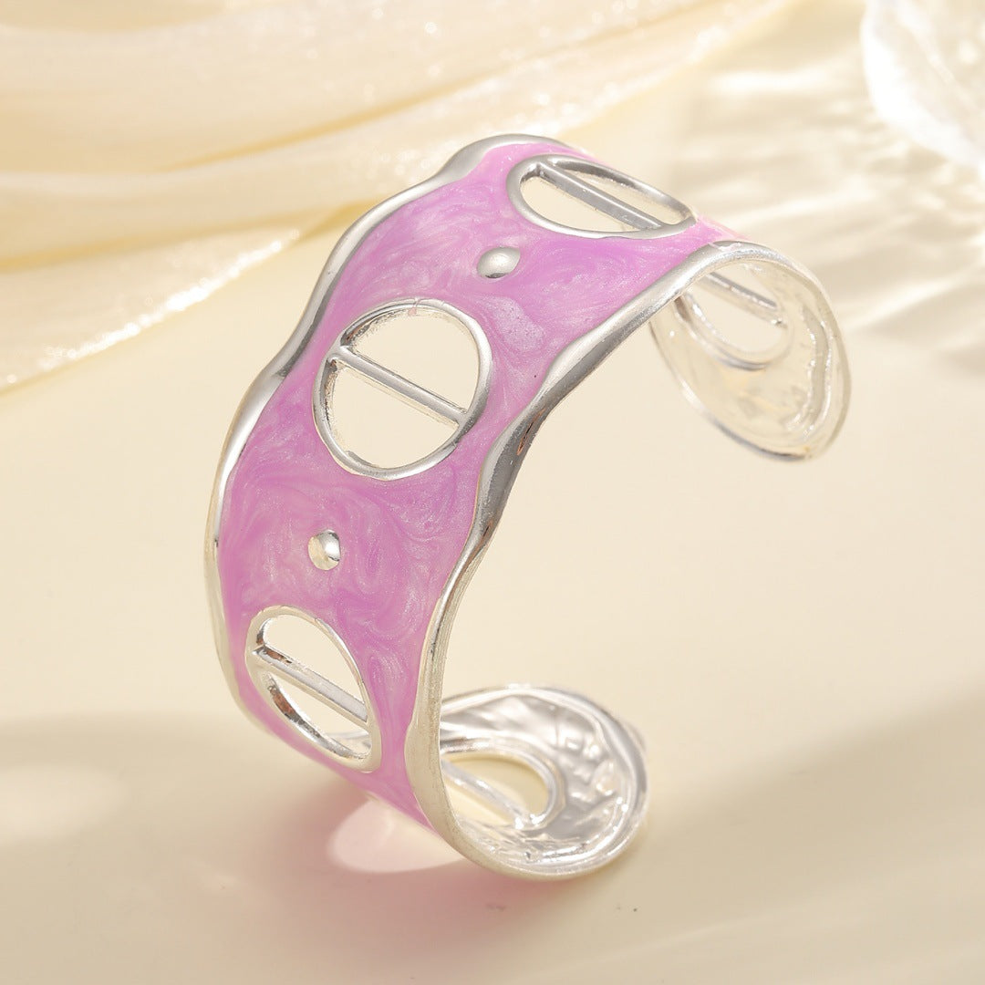 Women Open Bangle with Modern, Transparent Design Symbol Fashion