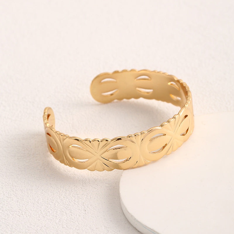 Ladies Open Bangle with Elegant Structure Design Symbol Fashion