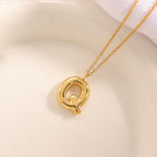 Women's necklace with curved letter pendant Symbol Fashion