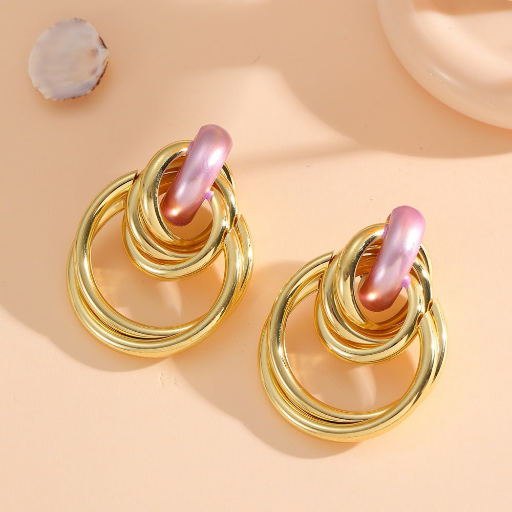 Women's Hanging Earrings with Elegant, Sculptural Design Symbol Fashion