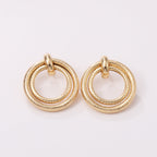 Women's Hanging Earrings with Elegant, Curved Ring Design Symbol Fashion