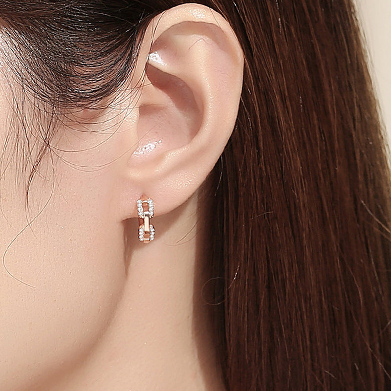 Ladies earrings with sparkling zirconia and modern design Symbol Fashion