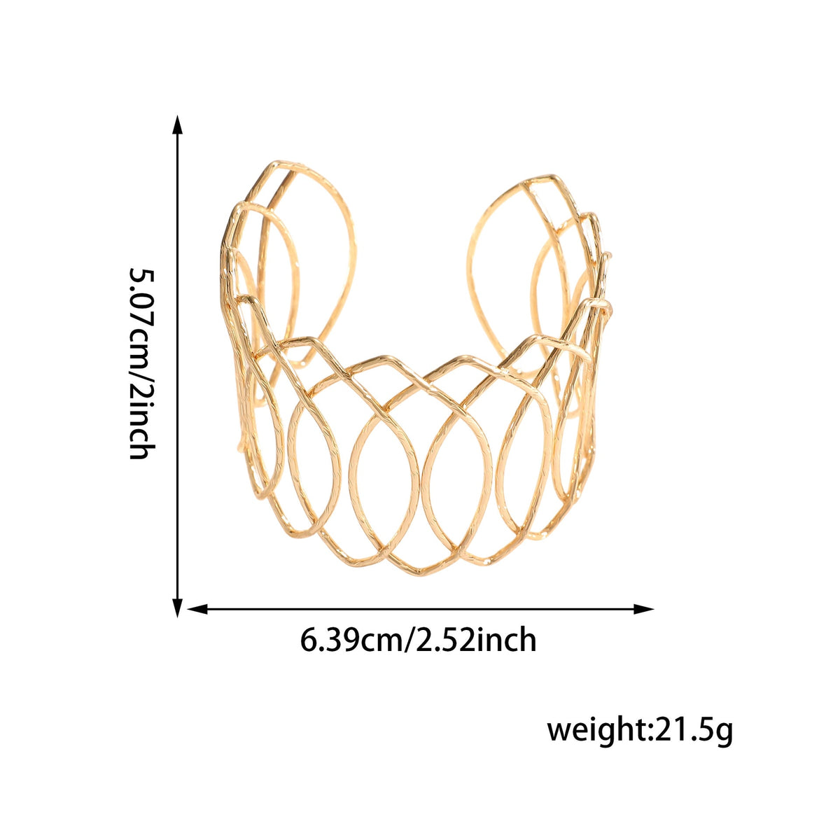 Women Open Bangle with Artfully Curved Design Symbol Fashion