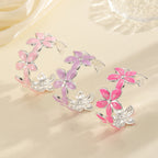 Ladies Open Bangle with Artistic Flower Design Symbol Fashion