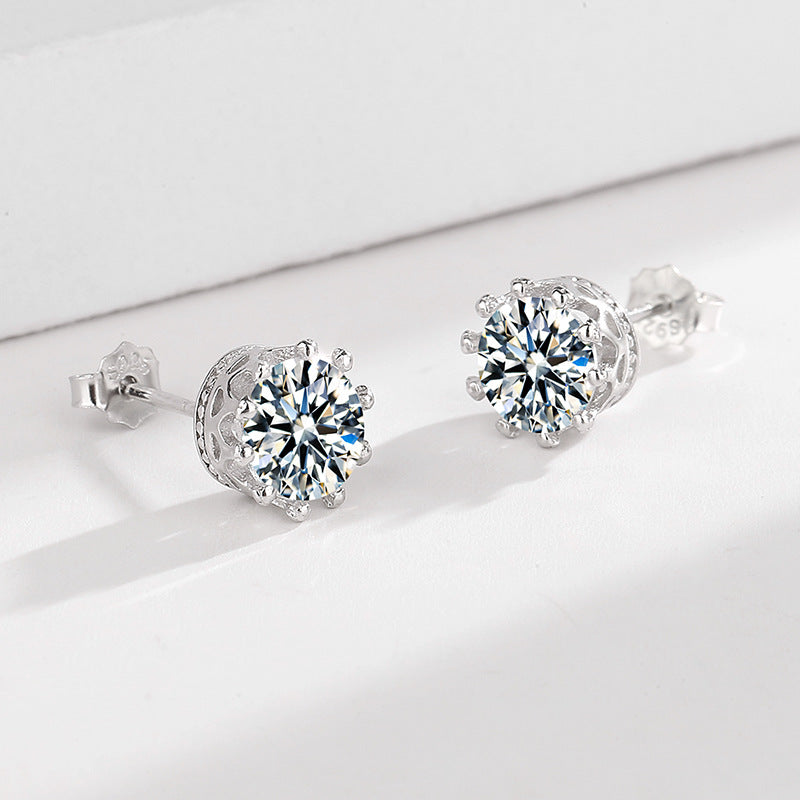 Ladies earrings with sparkling zirconia in elegant wreath design Symbol Fashion