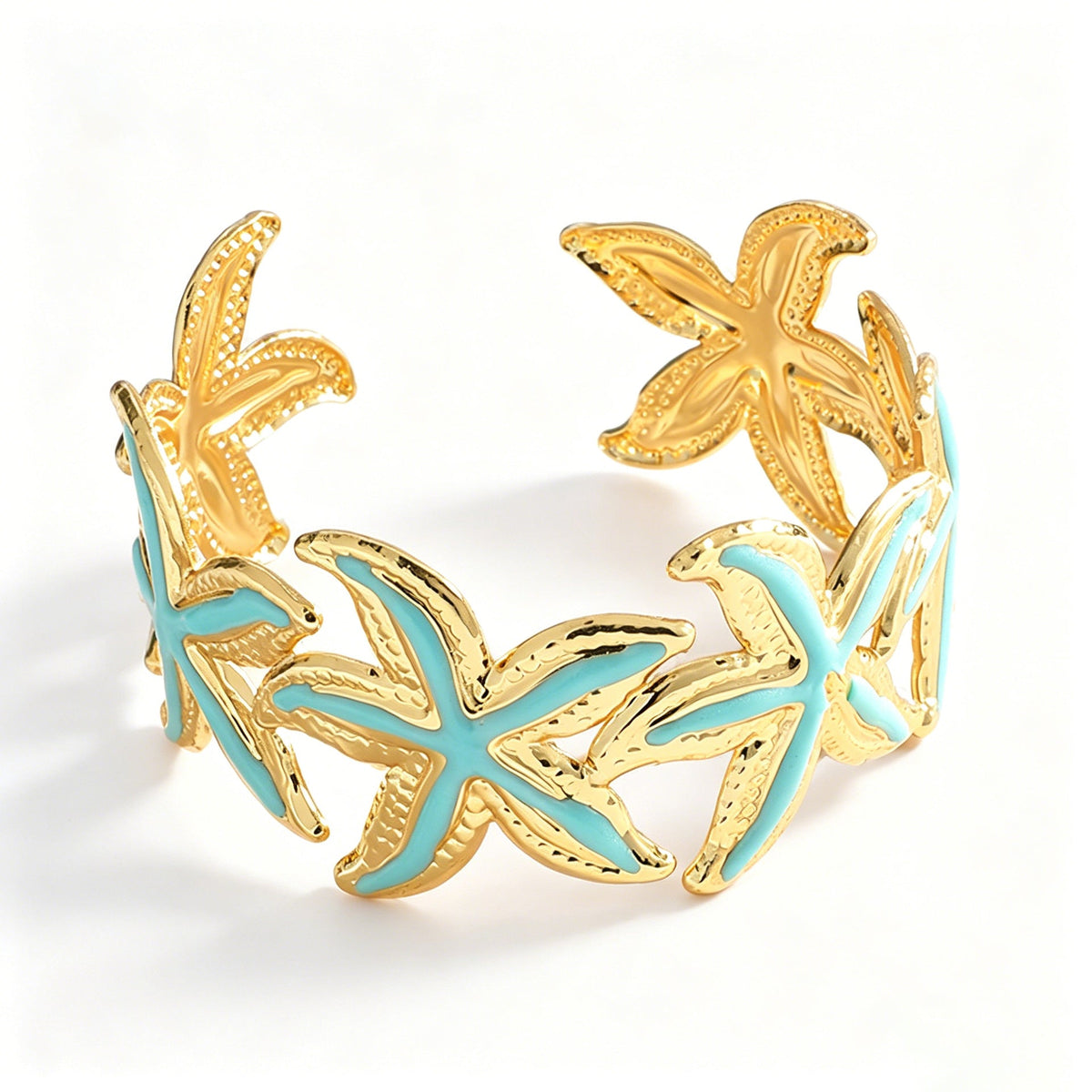Ladies Open Cuff Bracelet with Expressive Star Motif Symbol Fashion