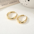 Women's Hoop Earrings with Elegant Curved Design Symbol Fashion