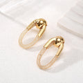 Ladies Hanging Earrings with Innovative, Gold-colored Design Symbol Fashion
