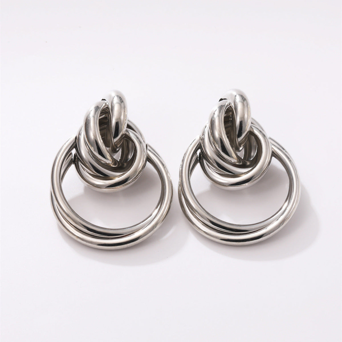 Women's Hanging Earrings with Elegant, Curved Ring Design Symbol Fashion